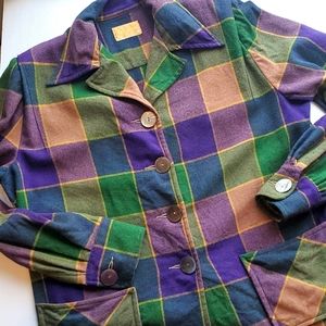 Pendleton Green and Purple Plaid Jacket
